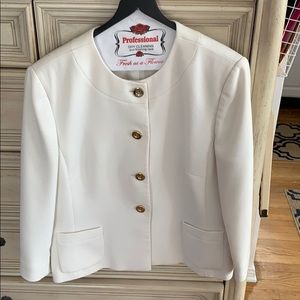 Tahari Off White 3/4 Sleeve Blazer Sz 16